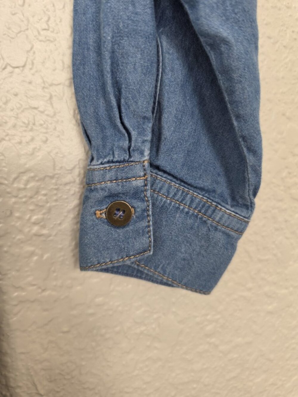 G Collection Blue Denim Button Front Shirt Dress Belted Pockets Petite PS - Picture 6 of 11